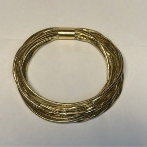 14k mesh bracelet/stegano oro multi strand